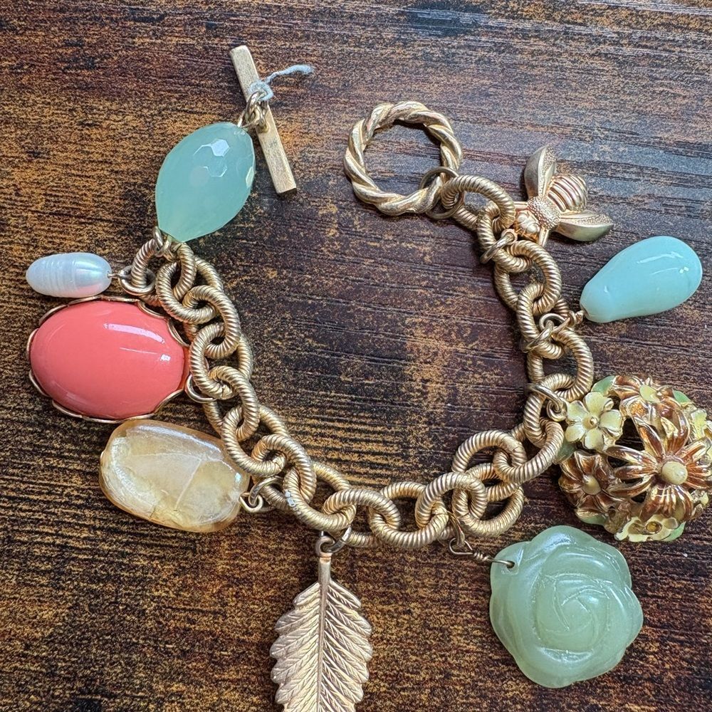 Multicolored Charm Bracelet with Decorative Elements